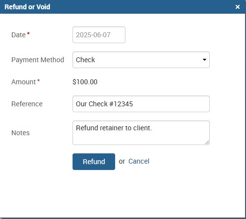 TimeSolv Refund Detail Window